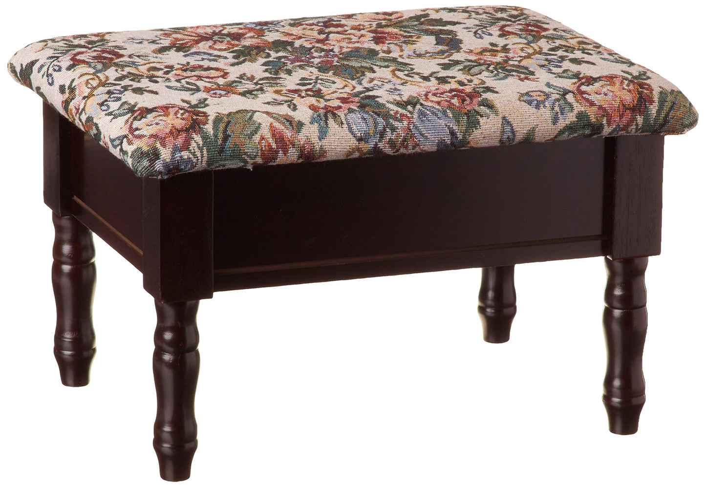 Frenchi Furniture Foot Stool 13.2"D x 17.84"W x 5.12"H Cherry