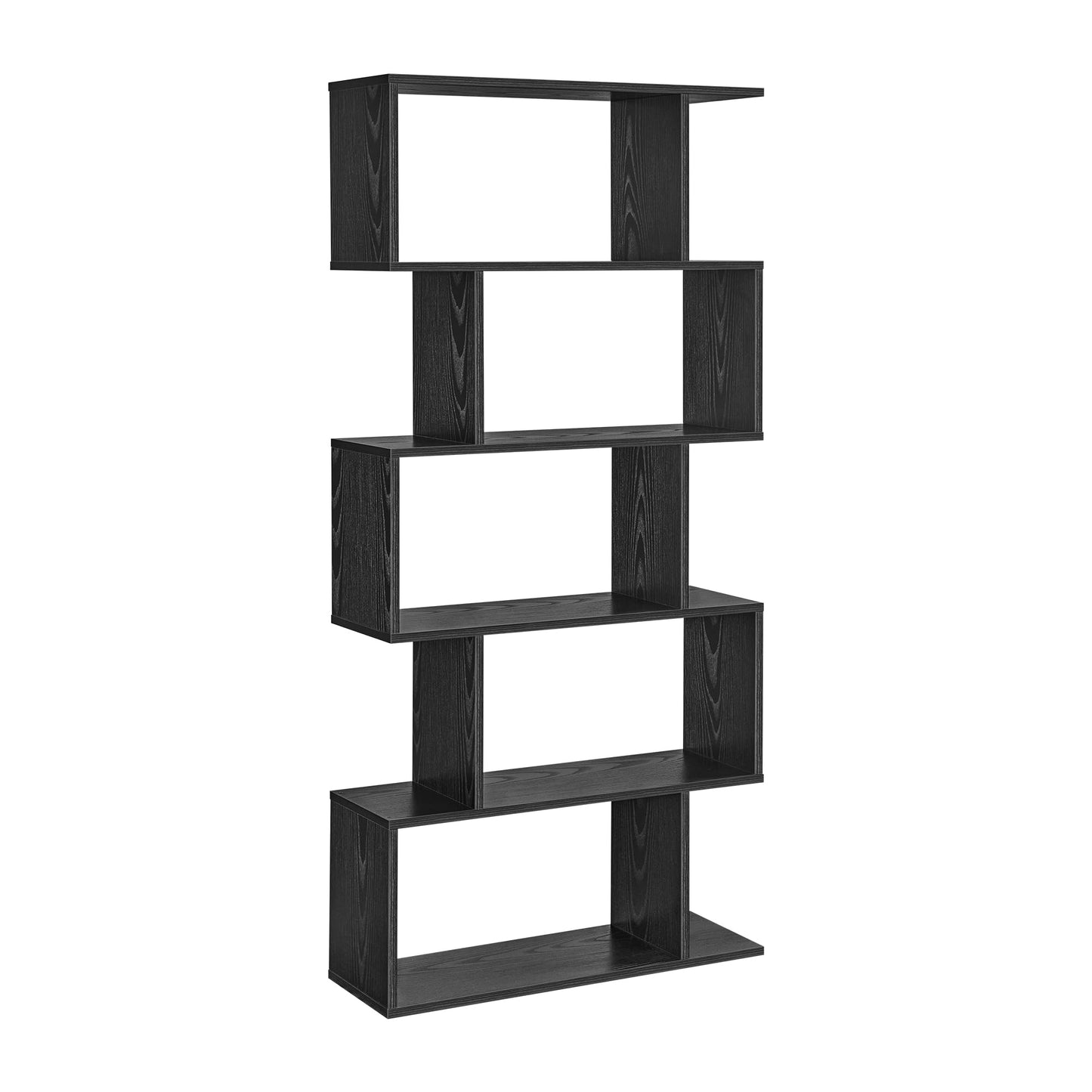 VASAGLE Bookshelf 5-Tier Bookcase Tall Display Shelf Freestanding Storage Shelf Room Divider for Home Office Living Room Bedroom Study Ebony Black ULBC062T56