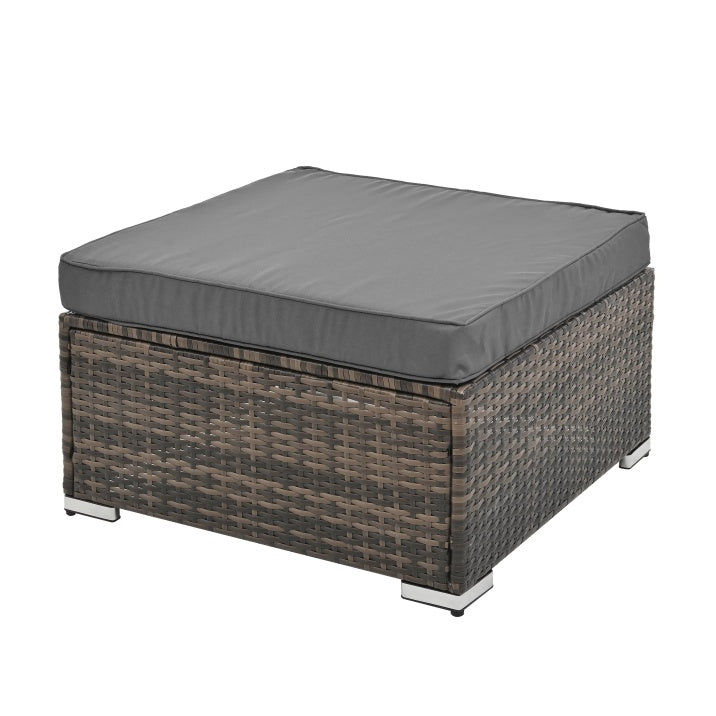 Terrassenmöbel, Outdoor-Möbel, saisonale PE-Geflechtmöbel, 4-teilige Korbmöbel mit Couchtisch aus gehärtetem Glas