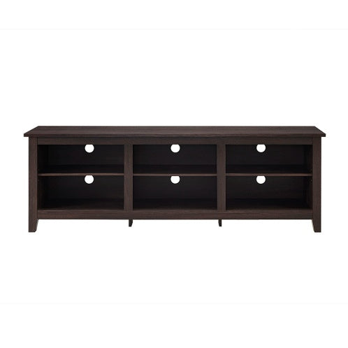 Moderner TV-Schrank mit 3 offenen Ablagefächern in Espresso