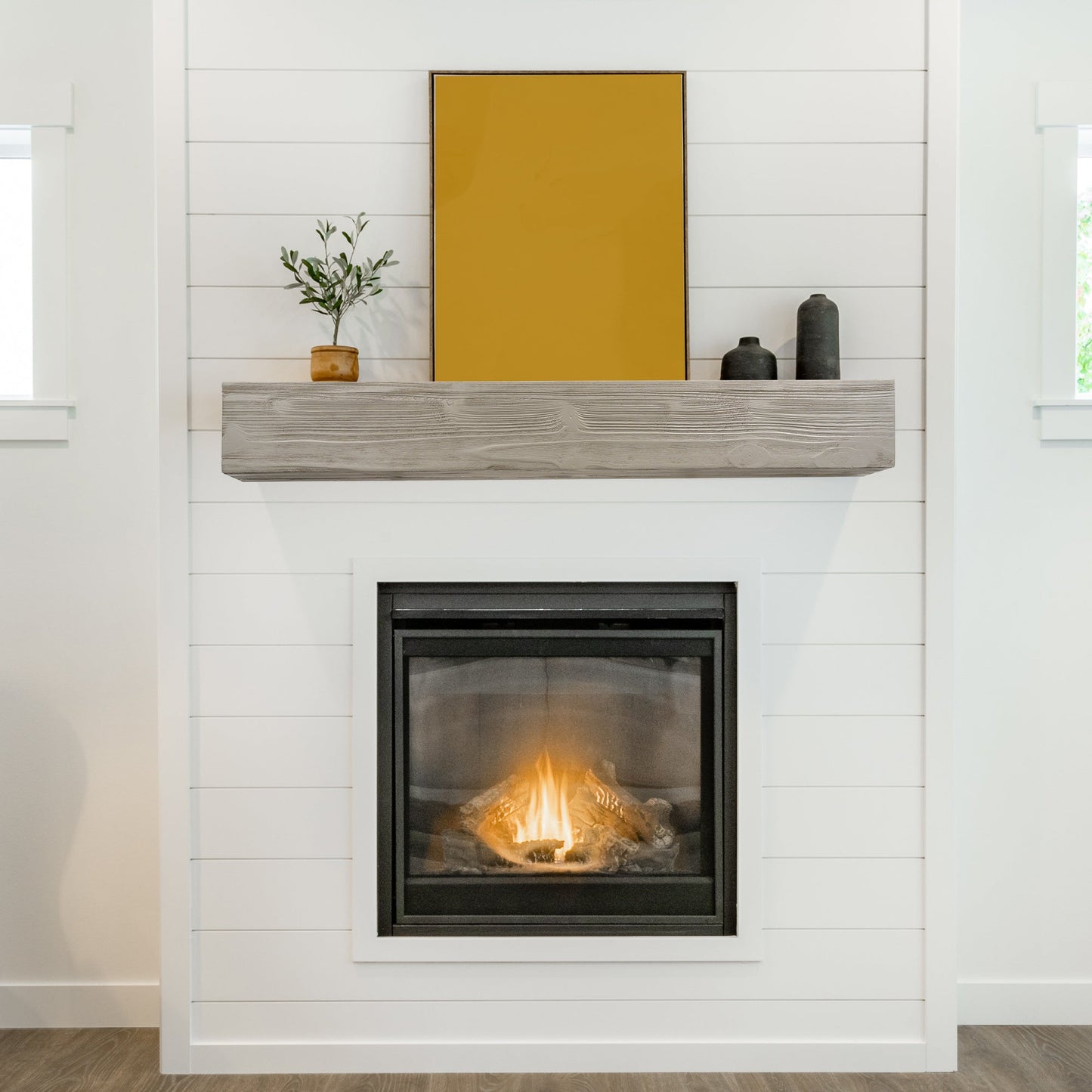 Country Wood Mantelpiece, Wall-mounted Floating Rack, Suitable For Home Decor